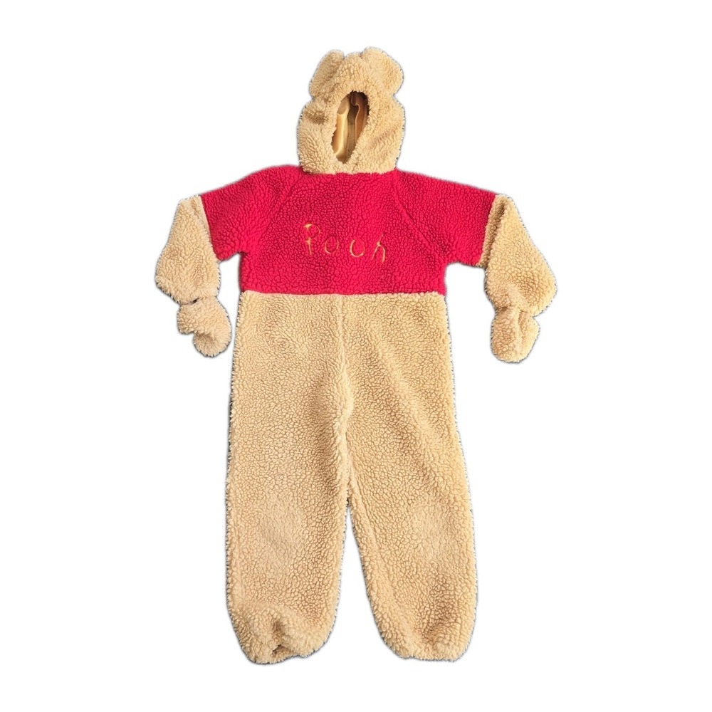 Disney Store Winnie The Pooh Childrens Onepiece Costume Sherpa Fleece 4-6T VTG
